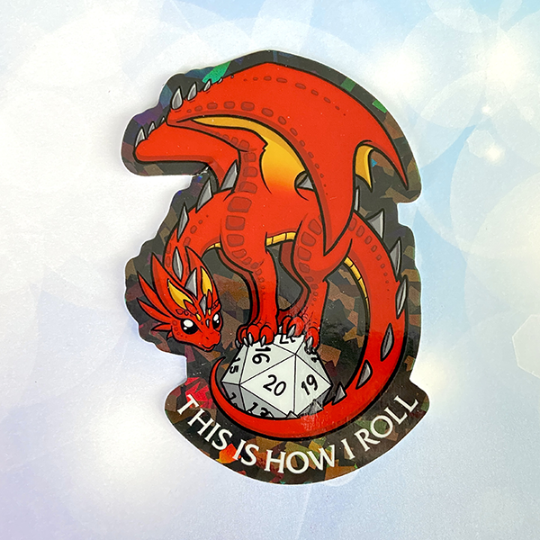 Dice Dragon 'How I Roll' - Sticker | Dragons & Beasties – Dragons and ...