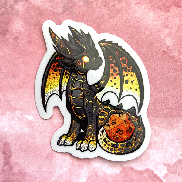 Magmanimous Lava Dice Dragon - Sticker | Dragons & Beasties – Dragons ...