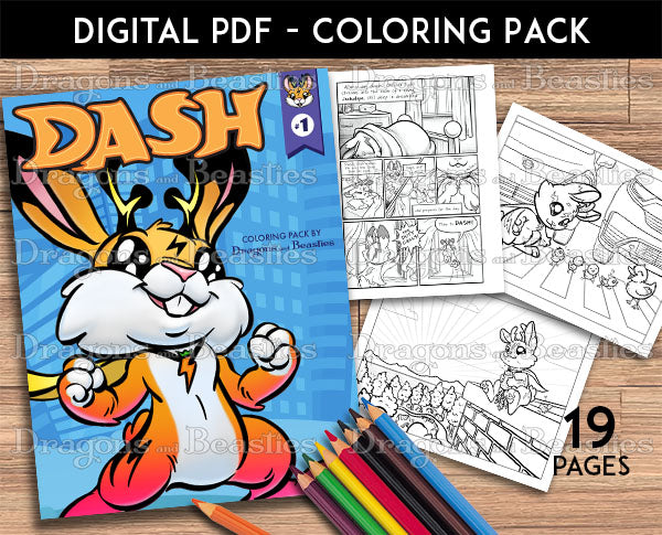 Dash Comic Coloring Pack (Downloadable) | Dragons & Beasties – Dragons ...