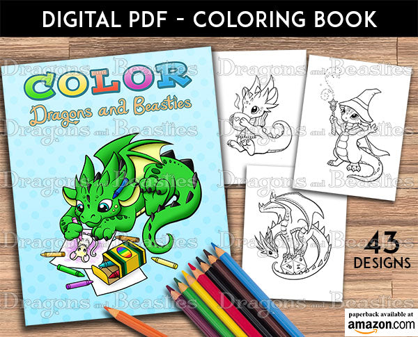 Color Dragons and Beasties Coloring Pack (Downloadable)